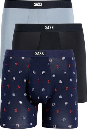 Saxx Assorted 3-Pack Vibe Xtra Super Soft Boxer Briefs in Ahoy Matey/twnds/black at Nordstrom, Size Xx-Large
