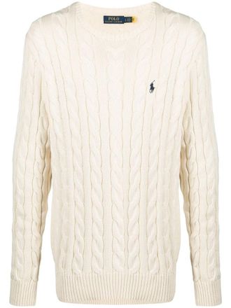 Polo Ralph Lauren Off-white Cable-knit Cotton Jumper