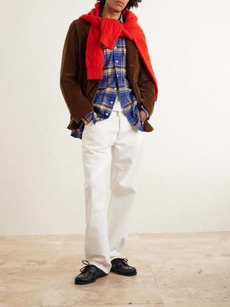 Drake's Checked Brushed Cotton-Flannel Shirt