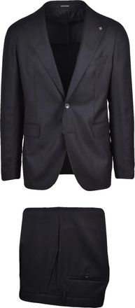 Tagliatore Black Virgin Wool Formal Suit