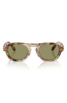 A|X Armani Exchange 49mm Pillow Sunglasses in Brown Mint Tortoise /Green at Nordstrom