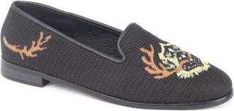 By Paige Antler Crest Needlepoint Loafer in Black at Nordstrom, Size 9.5