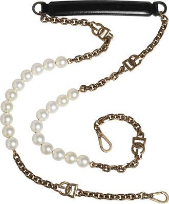 Dolce & Gabbana Black Leather Gold Chain Bag Accessory Shoulder Womens Strap