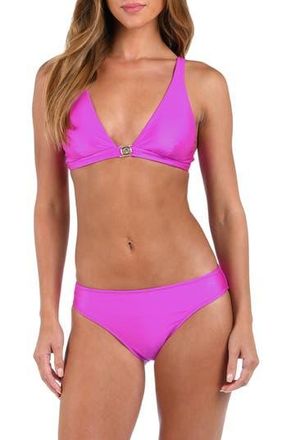 L'agence Lexie Metallic Bikini Top in Orchid at Nordstrom Rack, Size X-Small