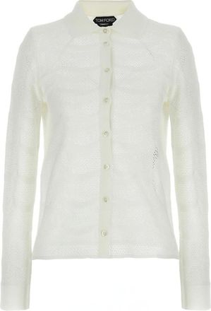 Tom Ford Dames, Blouses & Shirts, Wit, Maat: S Katoen