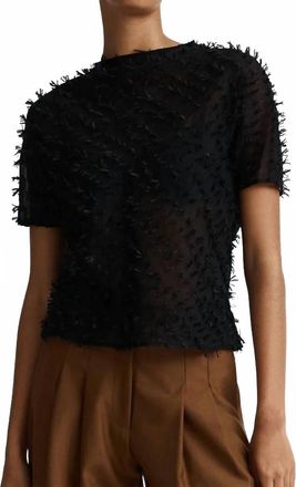 Anna Quan Coco Short Sleeve Top In Clipped Jacquard