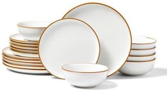 OEM Vajilla Para 6 Personas, Platos Y Cuencos Redondos, Cer&aacute;mica Resistente A Ara&ntilde;azos, Apta Para Lavavajillas Y Microondas, Ideal Para Postres, Ensaladas