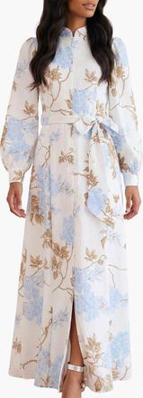 Needle & Thread Wisteria Jacquard Shirt Dress in Optic White/blue at Nordstrom, Size 12