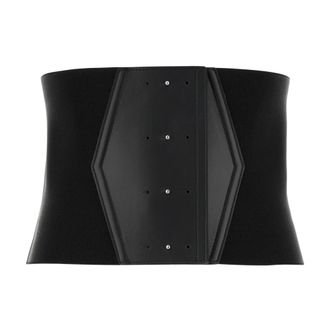 Sportmax Sportmax, Belts, unisex, Black, Size: L Panel Detail Leather Belt