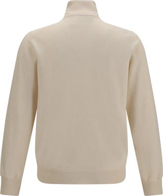 Brunello Cucinelli Mens Turtleneck Cashmere Sweater Cream-Grey Cream/grey