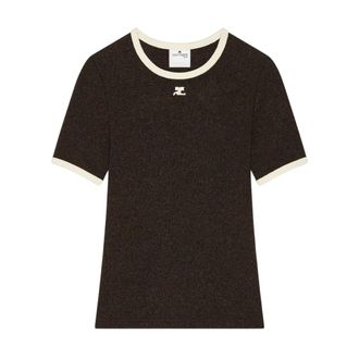 Courr&egrave;ges Mujer, Camisetas, Negro, Talla: L