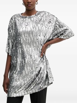 Aniye By Lul&ugrave; sequin embellished T-shirt mini dress - Silver