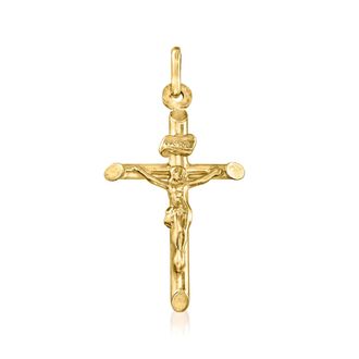 Ross-Simons Italian 14kt Yellow Gold Crucifix Pendant