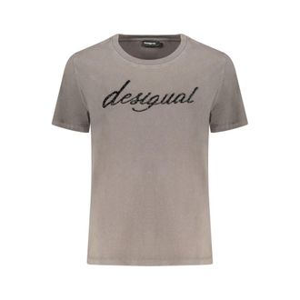 Desigual Grijze Katoenen Dames T-Shirt