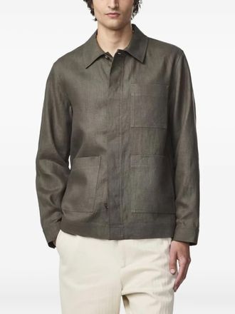 Nn.07 Olav linen jacket - men - Linen/Flax - L - Green