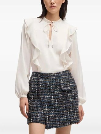 BOSS Shirt met ruches - Beige