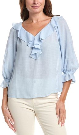 Max Studio Sleeve Ruffle Front Blouse