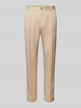 Joop Slim Fit Bundfaltenhose mit Leinen-Anteil Modell LESTER in Beige, Gr&ouml;&szlig;e 50