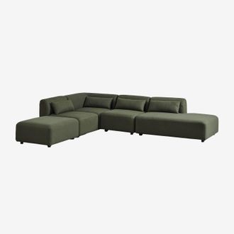 Sklum Sklum - Sof&aacute; Modular Esquinero De 4 Piezas Con Div&aacute;n Derecho Y Puff Fogler