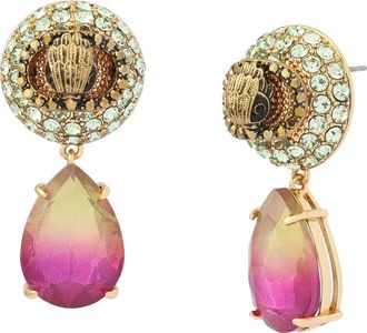 Kurt Geiger Eagle Pav&eacute; & Crystal Drop Earrings in Pink Multi at Nordstrom