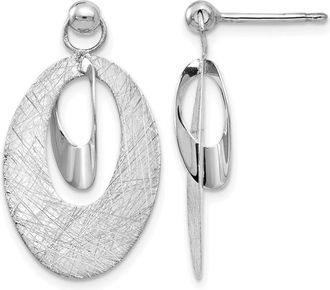 Diamond2Deal 14K White Gold Oval Shape Fancy Reversible Dangle Earring