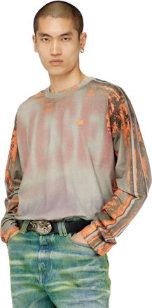 Diesel Long-sleeve T-shirt in cracked jersey - T-Shirts - Man - Multicolor