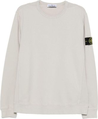 Stone Island Logo Cotton Crewneck Sweatshirt