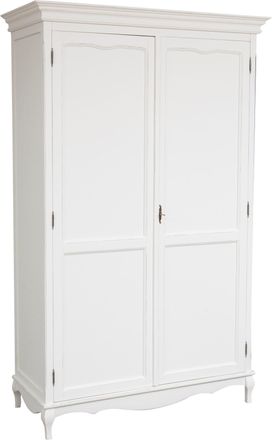 Biscottini International Armario De Estilo Shabby De Madera Maciza De Tilo Acabado Con Efecto Blanco Envejecido L130xpr57xh210 Cm
