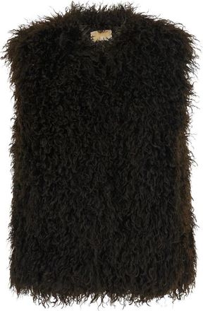 Michael Kors Mouwloze Vest met Ronde Hals - Dames - Bodywarmers - Bruin - M - Jassen