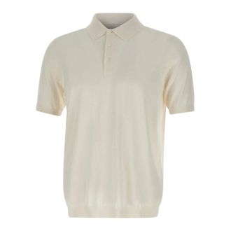 KANGRA Truien & Vesten, Heren, Wit, M, Katoen, Zijden en Katoenen Poloshirt