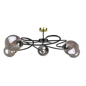 Netlighting Blom Multi Arm Semi Flush Ceiling Light Black 65cm 5x E27