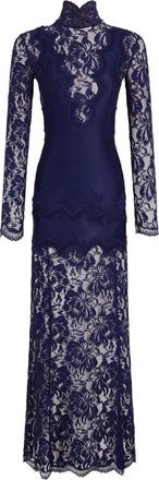 Paco Rabanne Long Dress In Lace And Jersey