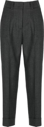 PESERICO Tailored Glitter-Texture Pants With Subtle Side Threading