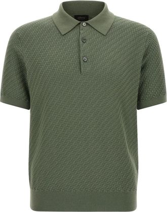 Brioni Polo Shirt - Heren - Polos - Groen - 2XL - Katoen - Tops