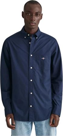 GANT Regular Fit Poplin Overhemd - Heren - Casual Overhemden - Blauw - XL - Overhemden