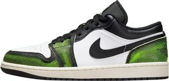 Nike Nike Mens Air Jordan 1 Low SE Sneaker, Black/Electric Green/White, 7