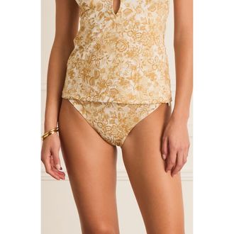 Aqua Blu Australia Luminary Charlize Classic Pant Bikini Bottom in Gold at Nordstrom, Size 14