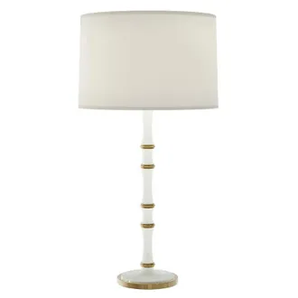 Ballard Designs Iris Table Lamp - White/Brass - Ballard Designs