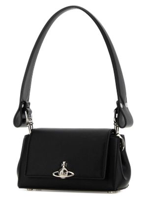 Vivienne Westwood Womens Black Synthetic Leather Small Hazel Shoulder Bag Borse A Mano