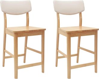 vidaXL Sillas De Comedor 2 Uds. Madera De Caucho S&oacute;lido Natural Vidaxl