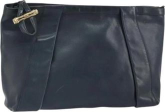 Gucci Pre-owned Vintage Leren Clutch - Dames - Vintage Clutch - Blauw - ONE Size - Leer - Vintage