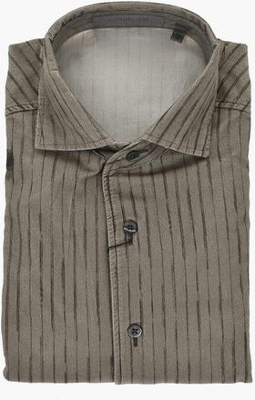 Corneliani Ribbed Velour Shirt with Striped Pattern size 38