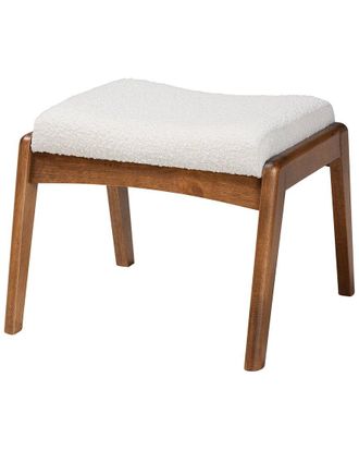 Baxton Studio Roxy Mid-Century Modern Upholstered Ottoman