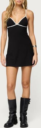 Edikted Laurah Contrast Minidress in Black at Nordstrom, Size X-Large