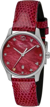 Gucci Timeless Quartz Red Dial Ladies Watch YA126584A