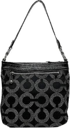 Coach Pre-owned Shoulder Bags, female, Black, Size: ONE SIZE Pre-owned Ashley Dotted Op Art Hippie PVC 2way Bag