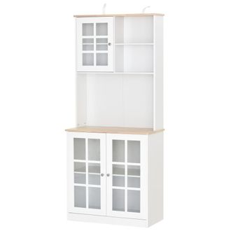 HOMCOM Armario de cocina 80x37x183cm blanco