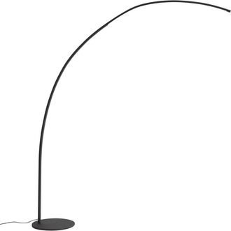 QAZQA Qazqa L&aacute;mpara De Arco Moderna Negra Con Led Y Atenuador T&aacute;ctil