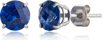 MAX + STONE 10k Yellow or White Gold 6mm Round Checkerboard Cut Gemstone Stud Earrings