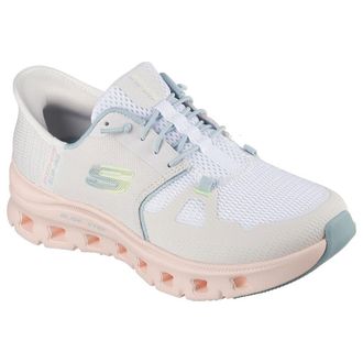 Skechers Womens Glide-Step Pro Slip-On Sneakers, Natural Mesh/Multi Trim, 8 UK